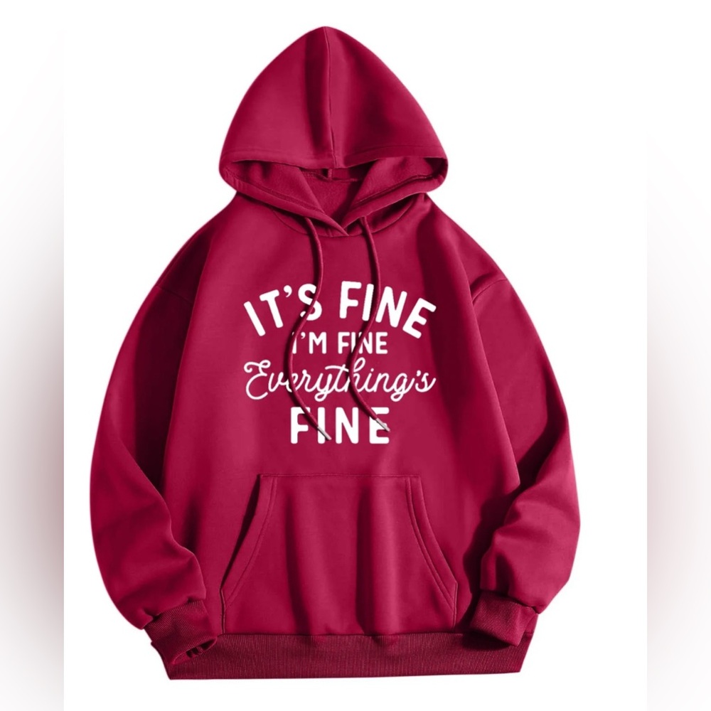 Women Sweatshirt Red Graphic Hoodie